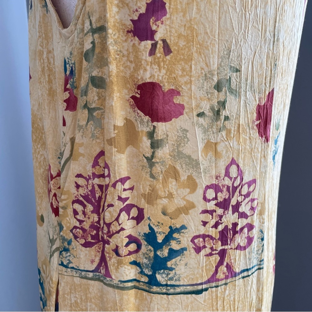 VTG Jams World Button Down Dress M Tank Style w Pockets Beautiful Foliage Print - Picture 7 of 14